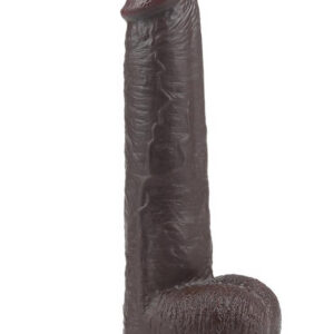 Mörk dildo Sliding 23 Dark med naturlig hudstruktur och rörlig hudlager