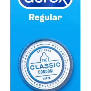 6-pack Regular kondomer i naturlatex med extra glidmedel och behållare