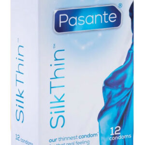 SilkThin ultra tunn naturlatexkondom 12-pack med extra glidmedel och behållare