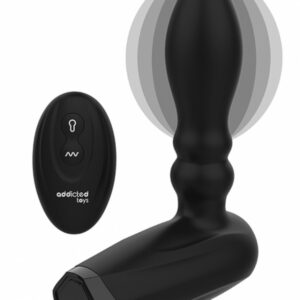 Uppblåsbar vibrerande analplugg Inflatable Plug Remote med fjärrkontroll