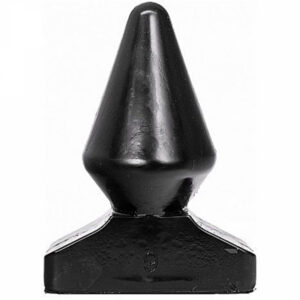 Gigant Black Plug analplugg i svart PVC med konisk form och avsmalnande hals