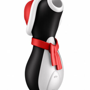 Air Pulse vibrator Satisfyer Penguin Santa med jultema, tomteluva och halsduk