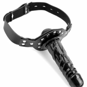FF Dildo Gag — bitboll kombinerad med realistisk dildo i PVC
