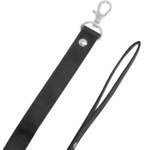 BDSM-halsband Furry Collar with Leash i läderimitation med fuskpälsfodring och metallbeslag