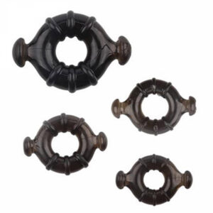 Rudder Rings 4-pack potensringar i rökfärgad TPE med greppvänliga nubbar