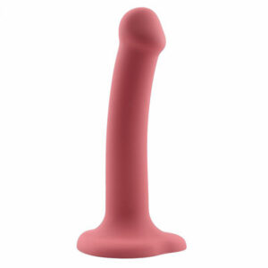Burgundy dildo med hjärtformad sugpropp och slät yta