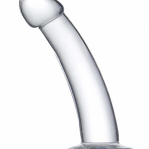 Glazed Dildo - genomskinlig dildo i flexibel TPE med rundat ollon och böjbart skaft