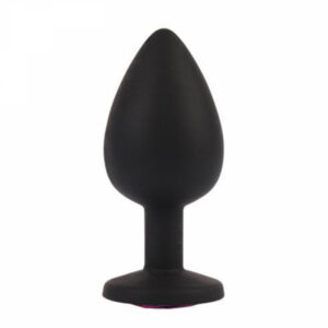 Dream Plug Ruby L-analplugg i svart silikon med diamantdetalj