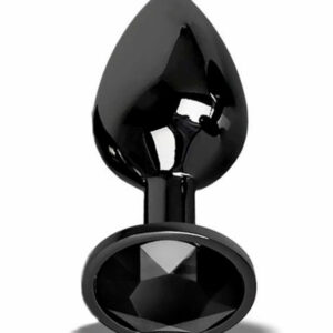 Dream Plug Blacky M analplugg i mörk metall med glittrande sten på botten