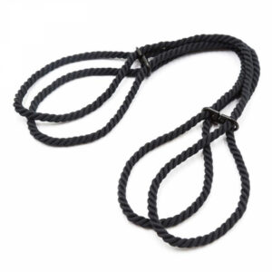 Bondagefängsel Rope Cuffs av bomullsrep med svarta metallspännen