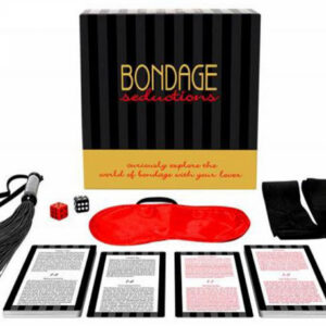 Bondage Seductions-kit med silkesband, kort och ögonbindel för parspel