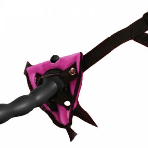 Justerbar Vibb Strap On-sele med sammetsfödrad framsida, dildo och vibrator