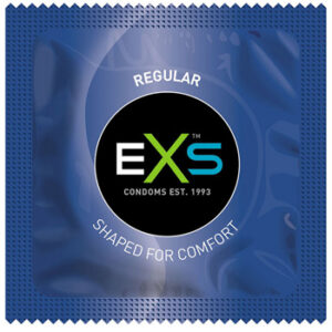EXS Regular klassiska kondomer naturlatex, 20-pack med silikonglidmedel