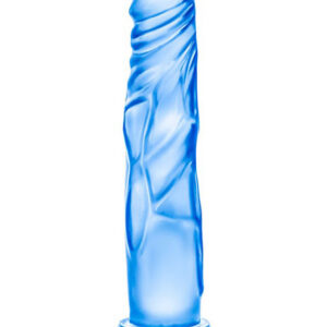 Blue Bengt dildo med sugpropp, böjbar design i glatt färgstarkt utförande