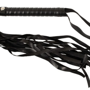 Magic Shiver Flogger – piska med mjuka remmar i läderlook och flätad handtag
