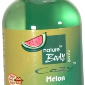 Flaska med Massage Melon 100 värmande massageolja för intim massage och stimulation