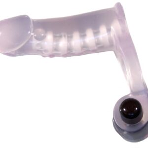 Jellyring Double Diver penisring med klitorisvibrator och analstav