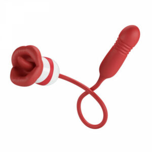 Soft Lips Duo dubbelstimulator med fladdrande tunga och vibrerande stav i flexibel silikon