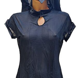 Genomskinlig nunneoutfit Diva size med svart klänning och nunnehatт