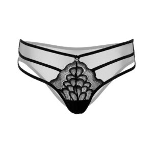 Mix & Match-trosa med spetsdetalj framtill och transparent mesh baktill