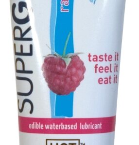Superglide Raspberry hallonglidmedel i behållare – vattenlöslig formel