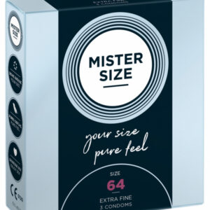 Mister Size 64 mm kondomer i naturlatex, 3-pack med glidmedel