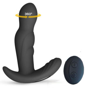 Rotating Prostata Vibb, prostata-vibrator med roterad topp och ergonomisk bas för prostatastimulans