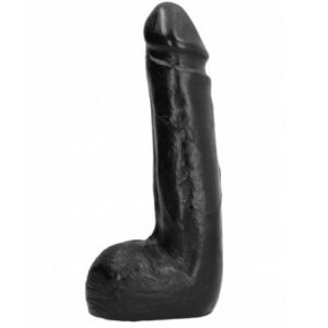 All Black dildo 20 cm, svart med naturliga detaljer och pung