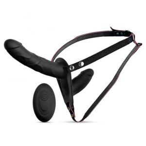 Vibrerande Double Strap Vibb strap-on sele med dubbla dildos