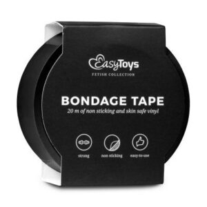 Svart BDSM bondage tejp i rulle, 20 meter elastiskt material
