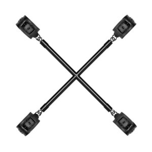 Svart hogtie med bojor i robust aluminium – bondage-anordning