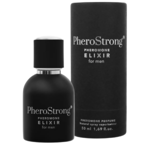 Flaska med maskulin feromonparfym Elixir Man 50ml, mörk doft med sandelträ och myrra