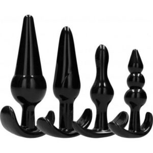 Ankar analträning buttplug-set med fyra storlekar i flexibel TPE