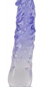 Transparent dildo 22 cm med realistisk form, ådror och sugpropp