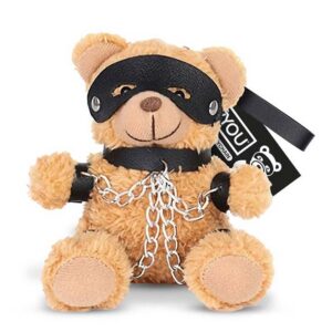 BDSM Teddy nyckelring med kedjor, ögonmask och lösa BDSM-tillbehör
