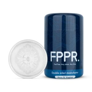 FPPR dubbel masturbator i genomskinligt material med två öppningar
