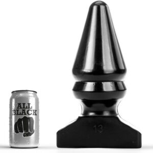 All Black analplugg 28,5 cm i PVC-material med konformad design