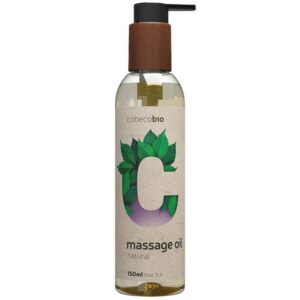 Vegansk massageolja 150 ml i flaska, tillverkad av naturliga ingredienser