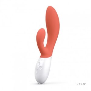 Orange INA 3 kanin-vibrator i silikon med G-punkts och klitoris-stimulans