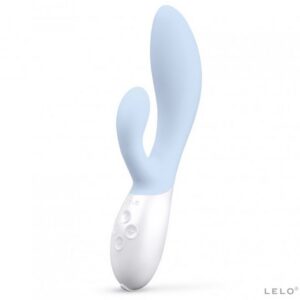INA 3 kaninvibrator i blå silikon med dubbel G-punkt- och klitorisstimulans
