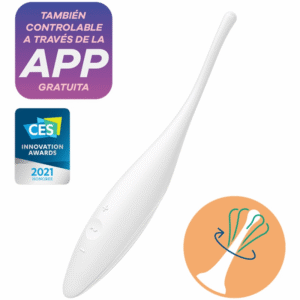 Twirling Joy klitoris-vibrator i vit med avrundad spets