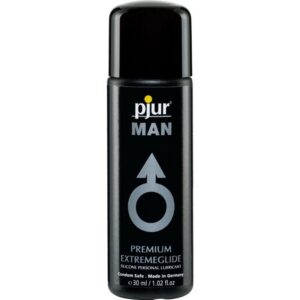 Flaska med Pjur Man Premium Extreme glidmedel, 30 ml, silikonbaserat