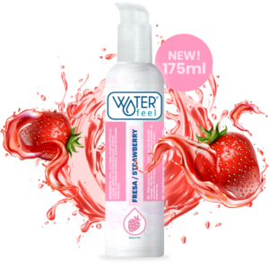 Vattenbaserat glidmedel Waterfeel med jordgubbssmak i 175 ml flaska