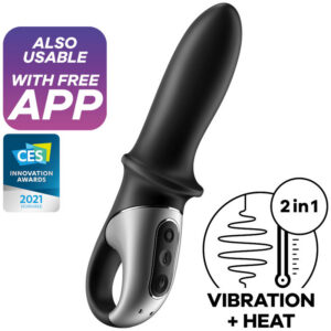 Realistisk Hot Passion anal vibrator i hudtoner med värmefunktion och ergonomiskt handtag