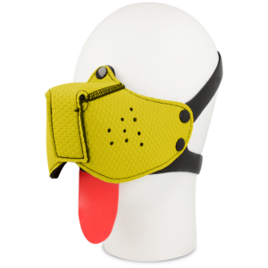 Gul hundmask från OhMama Fetish-serien för pet play och rollspel