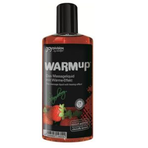 Flaska med Warmup Strawberry värmande massageolja för sensuell massage