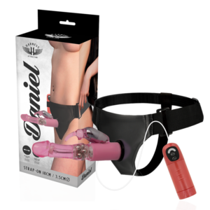 Daniel Rabbit strap-on 18 x 3,5 cm med rotations- och vibrationsfunktion