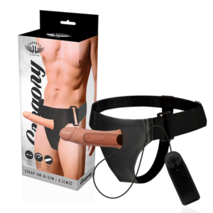 Gregory strap-on överdrag med vibrationsfunktion i naturlig färg