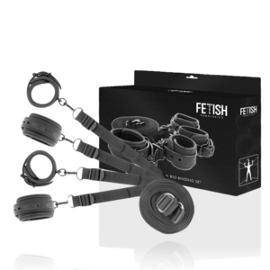 Restraintsystem från Fetish Submissive med bojor, remmar och justerbara banda