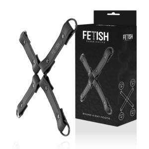 Veganläder Hog Tie för bondage, förener handleder och anklar